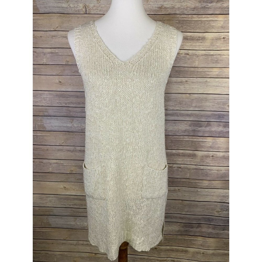 Les Soeurs Womens Small V Neck Sweater Dress Tunic